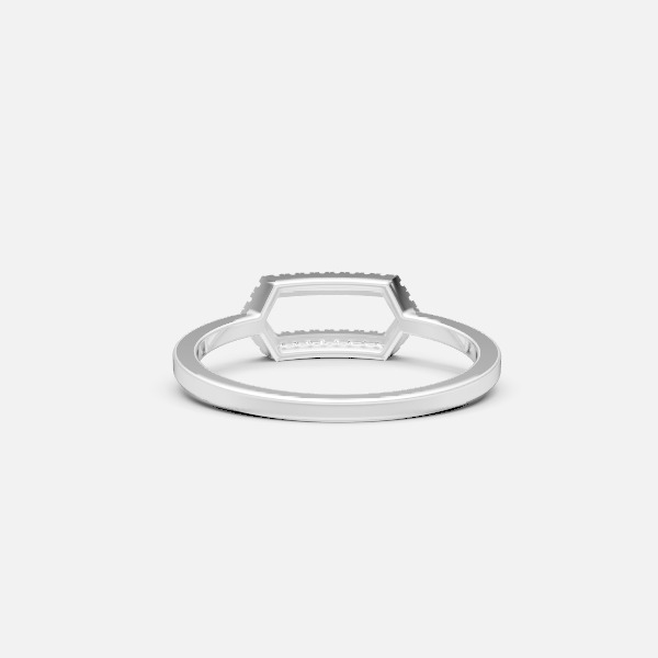 Stylish Open Hexagon Shape Diamond Ring